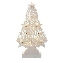 WOODEN LIGHT UP 'MERRY CHRISTMAS' TREE